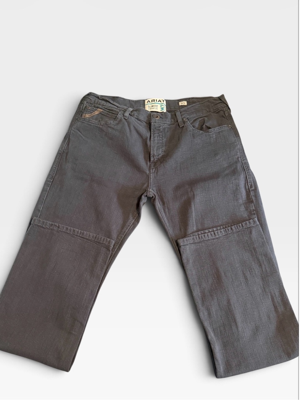 Ariat Denim Slim Fit Straight Leg Jeans Gray 36x34